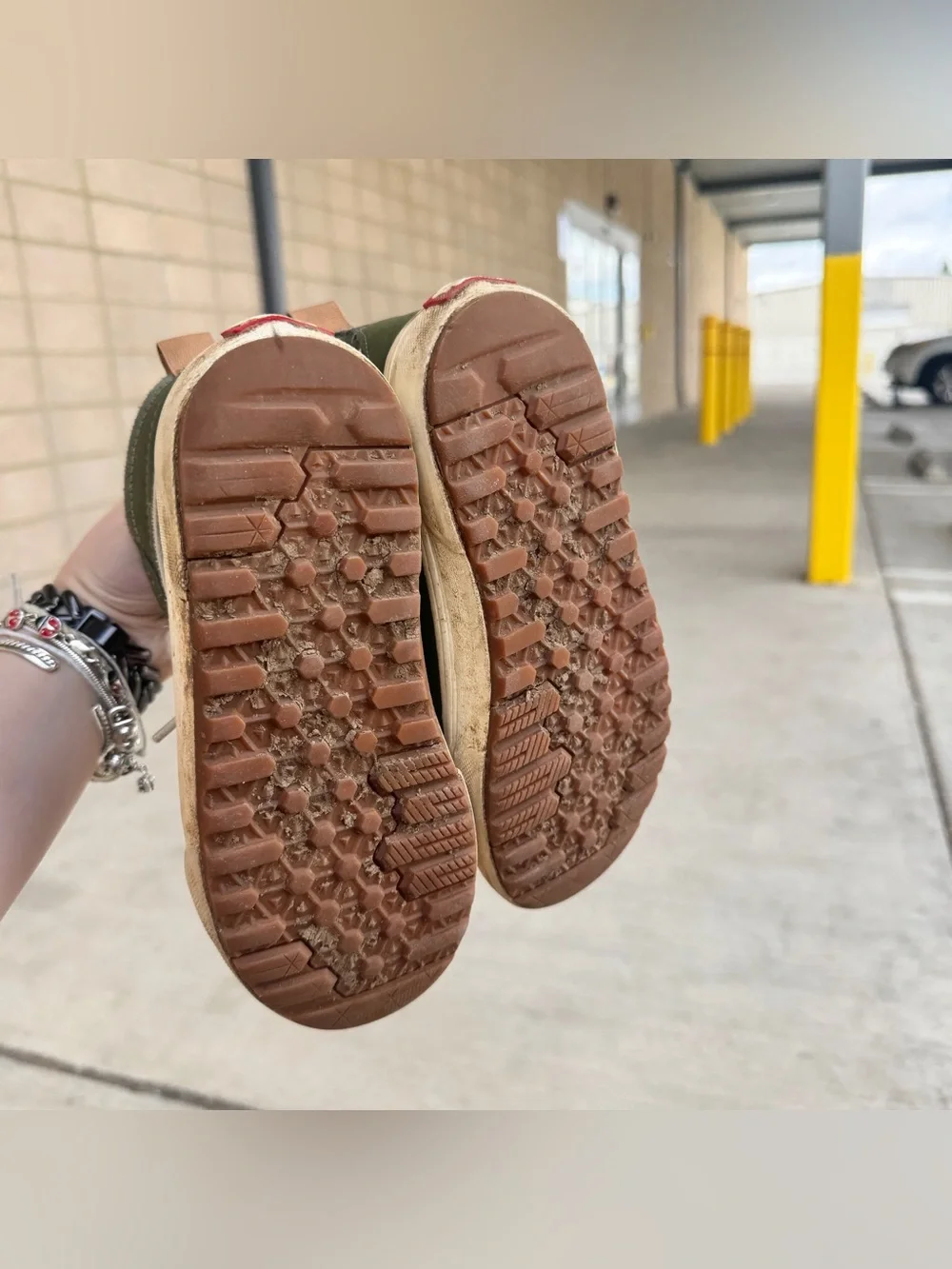 Kids Olive Green Elements High Top Vans